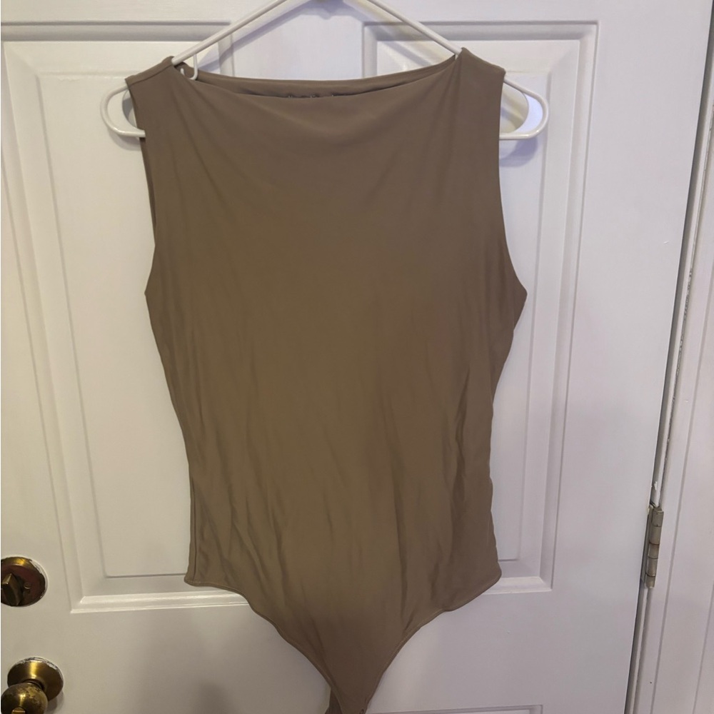 Abercrombie & Fitch Taupe/Sand Sleeveless Bodysuit